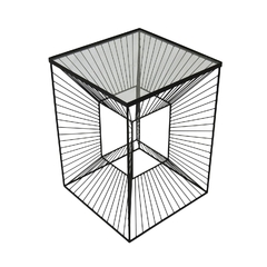 Mesa Lateral Aramado Preto Design Cubo Abstrato - comprar online
