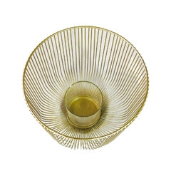 Castiçal Metal Design Grade Dourado Médio 20cm Moderno - comprar online