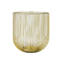 Castiçal Metal Design Grade Dourado Menor 17cm Moderno na internet