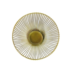 Castiçal Metal Design Grade Dourado Menor 17cm Moderno - comprar online