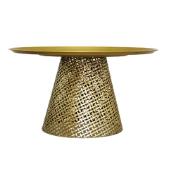 Mesa De Centro 66cm Redonda Tampo Espelhado Metal na internet