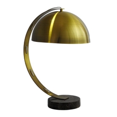 Luminaria De Mesa Metal Dourado Base Mármore Preto
