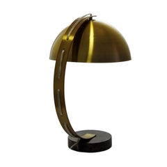 Luminaria De Mesa Metal Dourado Base Mármore Preto na internet