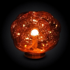 Abajur Em Metal Com Vidro Bubble Metálizado Cobre - comprar online