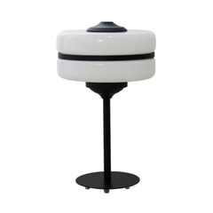 Abajur Metal Preto Moderno Cúpula Em Vidro Branco - comprar online