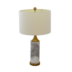 Abajur 75cm Base Mármore Mesclado Branco Moderno - comprar online