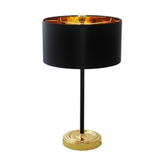 Abajur De Mesa Base Metal Com Cupula Preta - comprar online
