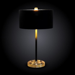 Abajur De Mesa Base Metal Com Cupula Preta - comprar online