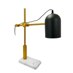 Abajur Luminaria Decorativo Marmore Branco Metal Dourado Alto Padrão
