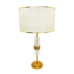 Abajur Alto Metal Dourado Detalhes Cristal Alto Padrão