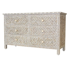 Cômoda Buffet Madrepérola 140cm Alto Padrão 06 Gav.