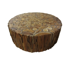Mesa De Centro Madeira Natural Rustica Acabamento - comprar online