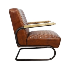 Poltrona Couro Legitimo Textura Losangos - comprar online