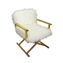 Poltrona Moderna Estofado Pelucia Branco