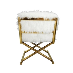 Poltrona Moderna Estofado Pelucia Branco - comprar online