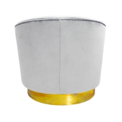 Poltrona Moderna Estofado Cinza Base Metal Dourado na internet