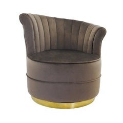Poltrona Redonda Moderna Base Metal Dourado Encosto Declive na internet