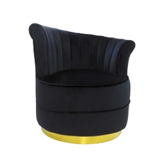 Poltrona Redonda Moderna Base Metal Dourado Encosto Declive na internet
