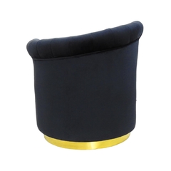 Poltrona Redonda Moderna Base Metal Dourado Encosto Declive - loja online