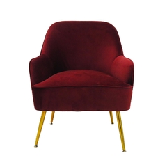 Poltrona Moderno Estofado Pés Metal Dourado - comprar online