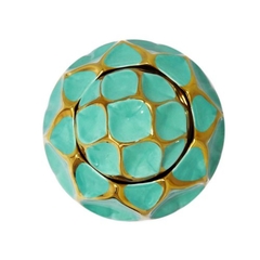 Potiche Ceramica Nobre Menor Verde Relevos Losangos - LUXdécor