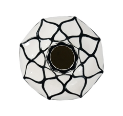 Vaso Tradicional Ceramica Nobre Branco E Preto Contemporaneo - LUXdécor