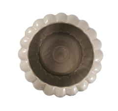 Vaso Centro De Mesa Cerâmica Nobre Marrom Abóbora - LUXdécor