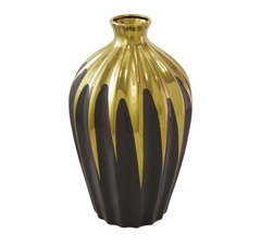 Vaso Tradicional Ceramica Marrom E Dourado - LUXdécor