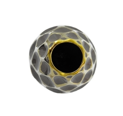 Vaso Decorativo Moderno Ceramica Marrom E Dourado - LUXdécor