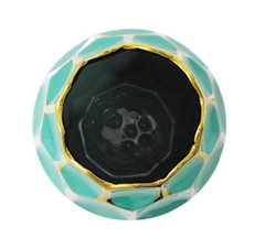 Vaso Decorativo Menor Ceramica Verde E Dourado - LUXdécor