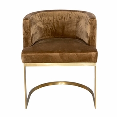 Poltrona Decorativa Marrom Moderno Metal Dourado Primeira Linha - comprar online