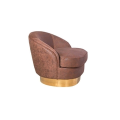 Poltrona Estofada Moderna Base em Bronze Luxo Primeira Linha na internet