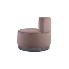 Poltrona Moderno Veludo Base Metal Cromado Primeira Linha Alto Padrão - comprar online