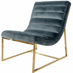 Poltrona Base Metal Estofado Veludo Visual Moderno e Elegante