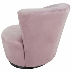 Poltrona Veludo Rosê Encosto Design Moderno Base Metal Luxo Primeira Linha - LUXdécor