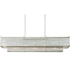Lustre Horizontal 130cm Metal E Cristal Fino Acabamento - comprar online