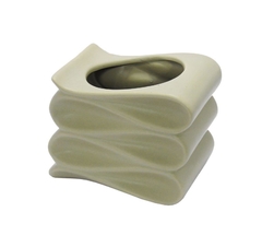 Vaso Ceramica Abstrato Verde Musgo Contemporaneo - comprar online