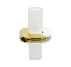 Vaso Ceramica Branca Disco Central Dourado Contemp. - comprar online
