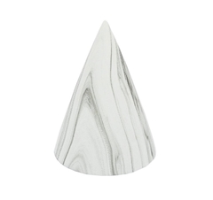Enfeite Cone Decorativo Branco Veios Texturizados - comprar online