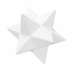 Escultura Decorativo Maior Pontas Abstratas Branca Fino Design