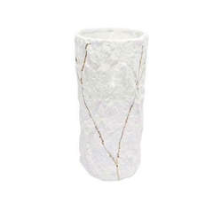 Vaso Menor Porcelana Branco Fosco Texturizado Luxo