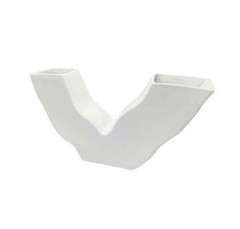 Vaso Porcelana Branco Contemporaneo Design Luxo
