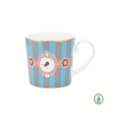 Jogo 06 Canecas Porcelana Listras Azul E Marrom Bird - comprar online