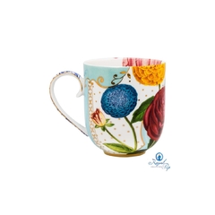 Conj. 06 Canecas Porcelana Azul Bolinhas E Flores na internet