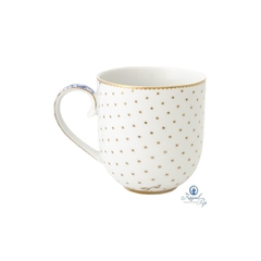 Conj. 06 Canecas Porcelana Royal C Bolinhas Douradas - comprar online