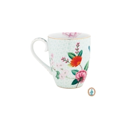 Conjunto 06 Canecas Porcelana Azul Passarinho E Flor - comprar online