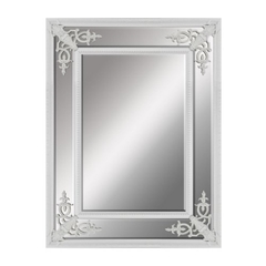 Espelho Cristal Moldura Branca Classica 120x90cm