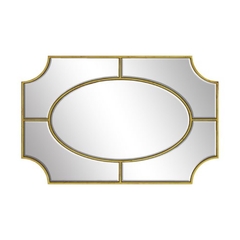 Espelho Retangular Design Moderno Moldura Resina Dourada - comprar online