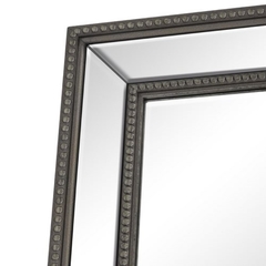 Espelho Retangular 80x110cm Moldura Resina Prata Moderna - comprar online
