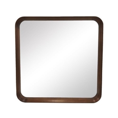 Espelho Quadrado 84cm Moldura Madeira Design Sofisticado